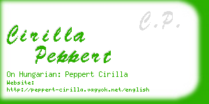 cirilla peppert business card